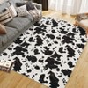Coolmee Cow Print Rugs for Bedroom, Cowhide Door Mat Indoor Entrance, Animal Print Entryway Throw Rugs,Black Brown Fusion - 4 of 4