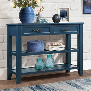 Sapphtopaz TV Stands for Living Room with 2 Storage Drawers Rectangle Entryway Table with Bottom Open Storage Shelf for Hallway, Bedroom - 1 of 4