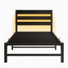 MAYEERTY Twin Heavy Duty Platform Bed Frame w/ Headboard - No Box Spring Needed, Sturdy Steel Slats, Noise-Free, Black - 4 of 4