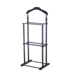 Proman Products Sakura Twin Valet with Wooden Hanger, Trouser Bar & Tie Bar, Walnut - 1 of 4