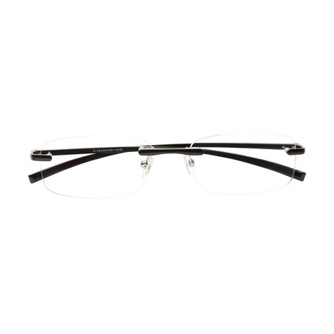 Icu Eyewear Stanford Rimless Black Reading Glasses +2.25 : Target