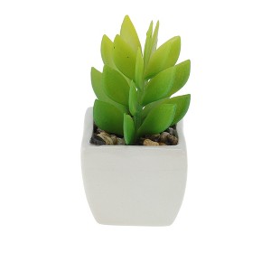 Unique Bargains Artificial Plants Ceramic Pot Plastic 2.01"x2.01"x2.95" 1 Pc - 1 of 4