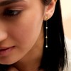 Pure Collection by Ross-Simons 3-4mm Cultured Pearl and Bead Station Drop Earrings in 14kt Yellow Gold - 2 of 4