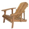 Acacia Wood Folding Adirondack Chair with Pull-Out Footrest, Rustic Outdoor Lounge, 30"W for Patio Garden-3irtyhousy - 3 of 4