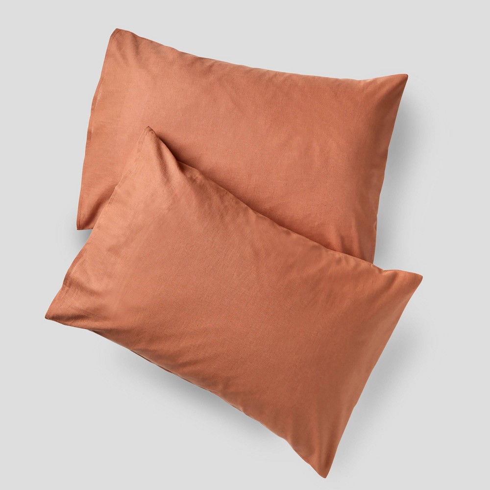 Photos - Pillowcase Shuteye Supply King Beautifully Crinkled Cotton Linen  Set Rouge