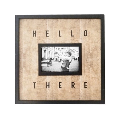 VIP Wood 15.75 in. Brown Vintage Hello There Photo Frame