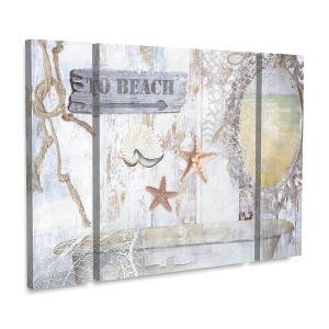 Trademark Fine Art -Color Bakery 'Beach House I' Multi Panel Art Set Large 3 Piece - 1 of 3