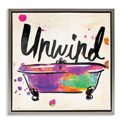 Stupell Industries Unwind Rainbow Colors Icon Bath, 25" x 25"