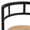 Elm Lane Latham Matte Black Swivel Bar Stool 25 1/4" High Industrial Roark Gray Wood Seat with Backrest Footrest for Kitchen Counter Height Island - 3 of 4