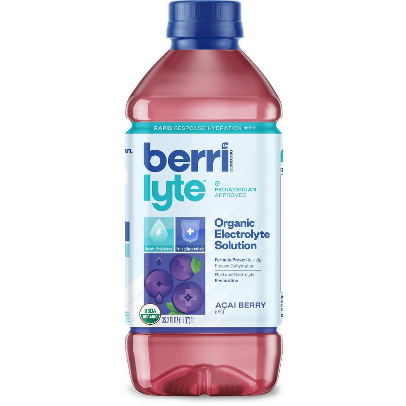 Berri Lyte Organic Plant-Based Electrolyte Drink Solution - Acai Berry - 33.81 fl oz, 6 of 13