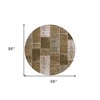 Brown And Ivory Patchwork Washable Indoor Outdoor Area Rug - 3 of 4