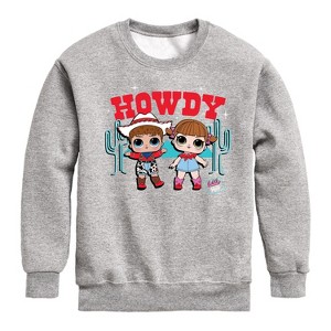 Boys' - LOL Surprise! - Howdy Neon Graphic Long Sleeve Fleece Sweatshirt - 1 of 4