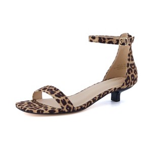 CUSHIONAIRE Solo Women’s Kitten Heel Dress Sandal – 1 Band Ankle Strap Heel with Cushioned Footbed & Faux Suede Upper - 1 of 4
