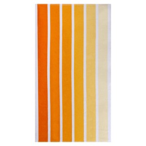 Faded Stripes Cotton Velour Quick-Dry Oversized Beach Towel by Blue Nile Mills - 1 of 4
