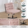 DOMETOUR Armless Office Chair no Wheels Swivel Desk Chair, Height Adjustable for Living Room - 4 of 4