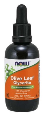 Olive Leaf Glycerite 18% Vegetarian by Now Foods  -  2 oz Liquid