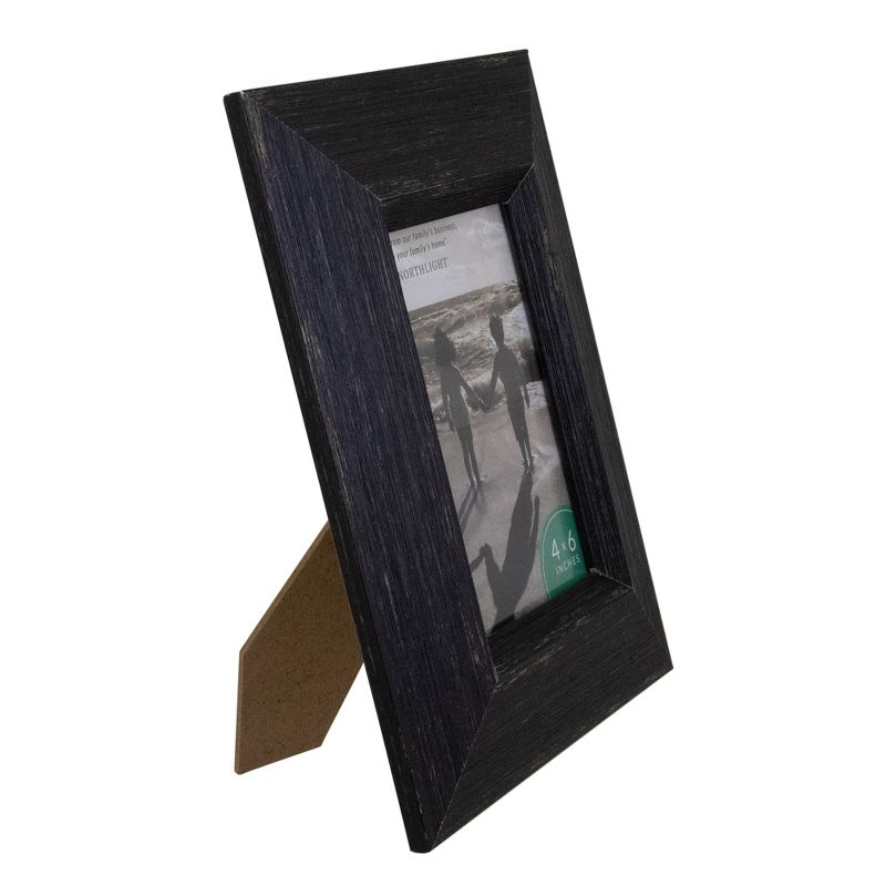 Northlight 9.25" Distressed Finish Rectangular 4" x 6" Photo Picture Frame - Black, 3 of 7