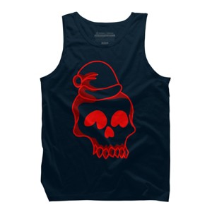 Men's Design By Humans Christmas love skull By Genthebunny Tank Top - 1 of 3