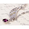 Anna-Kaci Diamond Pendant Purple Crystal Rhinestone Necklace for Women Gift - 4 of 4
