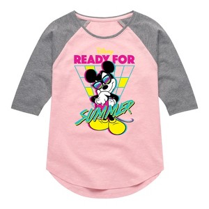 Girls' - Disney - Ready For Summer Shirt Tail Raglan Graphic T-shirt - 1 of 4