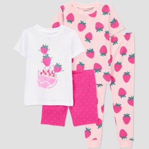 Carter's Just One You®️ Toddler Girls' 4pc Cotton Snug Fit Pajama Set - 1 of 4