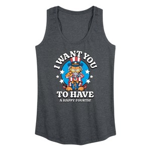 Women's - Garfield - Want You To Have A Happy Fourth Graphic Racerback Tank - 1 of 4