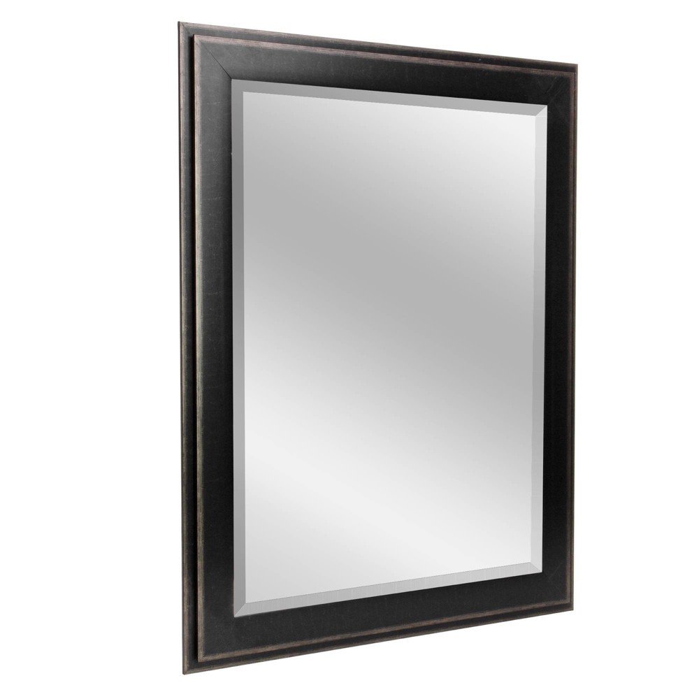 Photos - Wall Mirror 31.5" x 43.5" Two-Toned Frame Mirror Black - Head West: Beveled Glass, Antique Texture, No Assembly Required