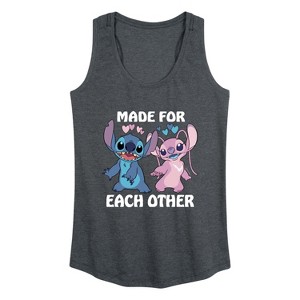 Women's - Lilo and Stitch - Made For Each Other Graphic Racerback Tank - 1 of 4