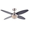 Warehouse Of Tiffany Harvin 4-Blade 2-Light Satin Nickel Crystal Ceiling Fan with Remote Control - 2 of 3