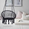 Syemin Patio Swings Black Swing, Hammock Chair Macrame Swing, Hanging Cotton Rope Hammock Swing Chair for Indoor and Outdoor, Black, 31.5"*23.6"*47.2" - 4 of 4