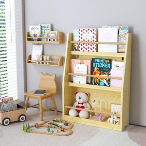 LOVMOR 3 Tier Kids Bookshelf,Book Shelf and Storage with Ideal Height for Kids Rooms, Bedrooms, Playrooms, and Classrooms Organized - 1 of 4