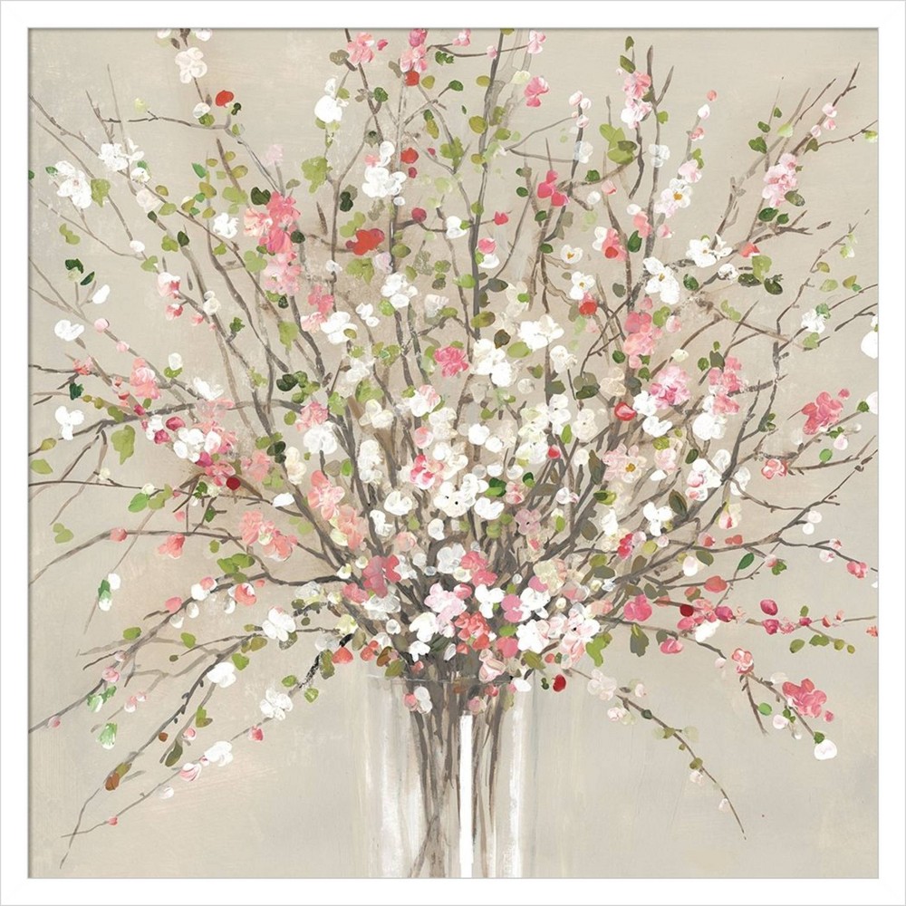 Amanti Art 25x25 Peach Blossom Bouquet by Asia Jensen Wood Framed Wall Art Print