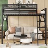 TiramisuBest Queen/Full Size Metal Loft Bed/Full Bunk Bed with Ladder and Storage Shelf - 2 of 4