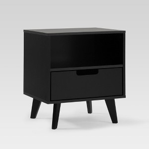 Walker Edison Mid-Century Modern 1-Drawer Storage Nightstand - 1 of 4