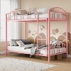 Loft Bed Twin Size, Heavy Duty Metal Loft Bed Frame with Arched Guardrail and Safety Ladder, Space-Saving, No Box Spring Needed, - 3 of 4