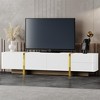 Fluted TV Stand For TVs Up To 80", Modern Media Entertainment Center With Storage And 2 Drawers, TV Console Cabinet For Living Room Bedroom - 2 of 4