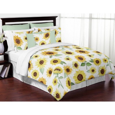 3pc Queen Bedding Sweet Jojo Designs Sunflower - Sweet Jojo Designs.