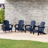 WestinTrends Nantucket Outdoor Patio HDPE Resin Folding Adirondack Chairs With Cup Holder and Phone Holder (Set of Four) - 2 of 4