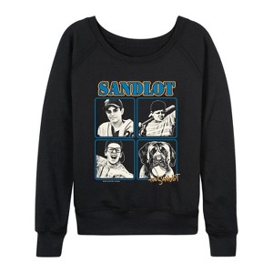 Women's - The Sandlot - Sandlot Grid Lightweight French Terry Wide Neck Long Sleeve Graphic Shirt - 1 of 4