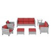 Sonkuki 7 Pieces Outdoor Furniture Set with Side Table, Patio Chair with Washable Cushion - 2 of 4