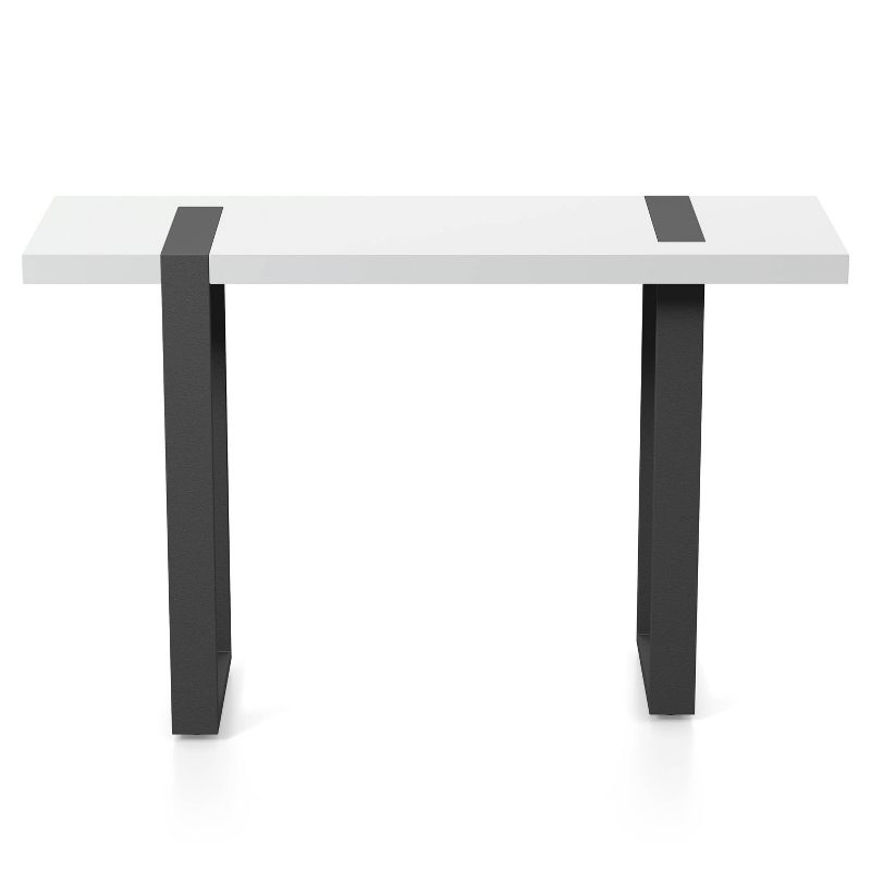 Druse Sofa Table with U-Shaped Legs White/Black - miBasics, 1 of 9