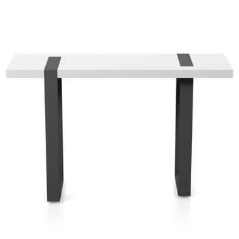 Druse Sofa Table with U-Shaped Legs White/Black - miBasics