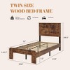 Sapphtopaz Rustic Wood Bed Frame with Headboard Noise Free Platform Bed with Large Under Bed Storage for Bedroom,No Box Spring Needed - 4 of 4