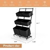 SEVOBAL Rolling Laundry Hamper Sorter Freestanding Laundry Hamper with 6 Adjustable Storage Baskets for Bedroom Laundry, Black, 22.62"*14.82"*5.07" - 3 of 4
