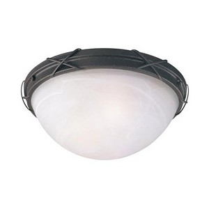 Westinghouse 12 x 5 Inches Ceiling Light Fixture, Uses 2 Medium Base Light Bulbs (Not Included), Brown Patina & White Alabaster Glass - 1 of 4