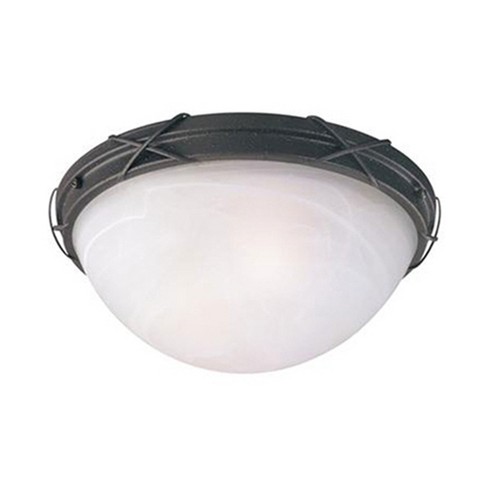 Westinghouse 12 x 5 Inches Ceiling Light Fixture, Uses 2 Medium Base Light Bulbs (Not Included), Brown Patina & White Alabaster Glass - image 1 of 4