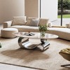49.2" Faux Marble Oval Coffee Table with Gold Stainless Steel Base and Modern Sculptural Design for Living Room - 4 of 4