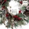 Northlight Real Touch™ Snowy Pine Owls and Berries Artificial Christmas Wreath - 34" - Unlit - 4 of 4