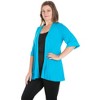 Plus Elbow Length Sleeve Open Front Cardigan - 24seven Comfort Apparel™ - 2 of 4