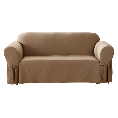 Cocoa Canvas Sofa Slipcover Sure Fit Target